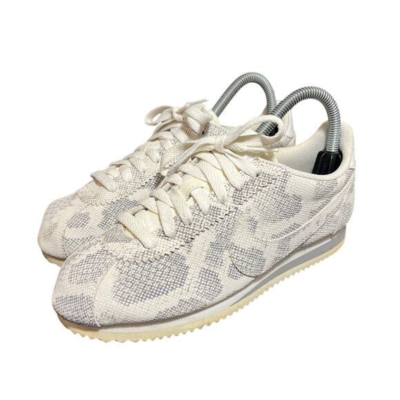 RARE Nike Sample Classic Cortez‎ Snake Ice White Sneakers Womens Size 7 - Picture 1 of 10